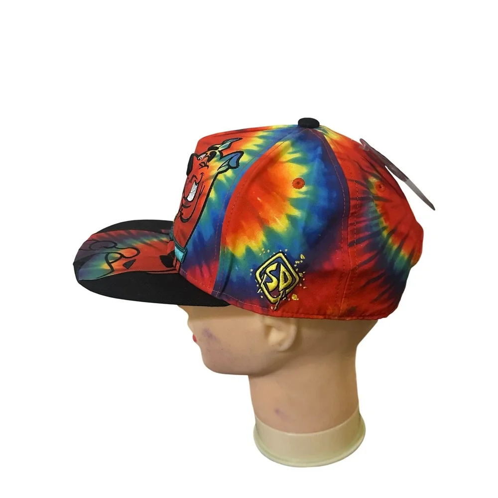 NWT Scooby-Doo Tie Dye Snapback Hat Warner‎ Bros Embroidered Graphic Flat Brim